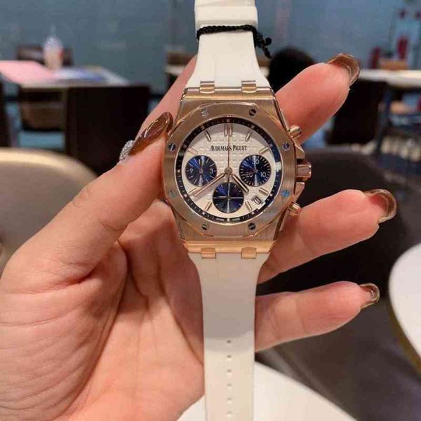 

luxury mens mechanical watch es roya1 0ak offshore series womens chronograph wristwatch swiss brand, Slivery;brown
