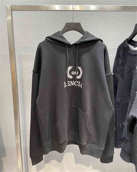 

men's hoodies sweatshirts fw early autumn chest bb wheat print ins hoodie, Black