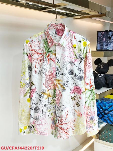 

2022sr men's casual shirts print long sleeve #009, White;black