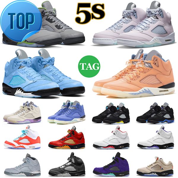 

boots jumpman 5 5s men basketball shoes easter bean concord bluebird unc pe oreo mens trainers outdoor sports sneakers size -13, Black
