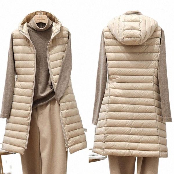 

women's vests women's vests fashion jacket sleeveless plus size hooded hoodie waistcoat vest long coat down cotton padded outwear, Black;white