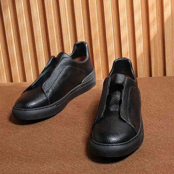 

dress casual shoes 's luxury summer calf board small white shoelaces wearing men without, Black