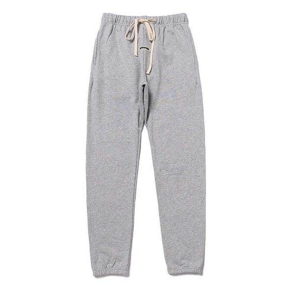 

men's and women's high street brand ess pants double thread 3m reflective terry drawstring casual 2qgxc4ov, Black