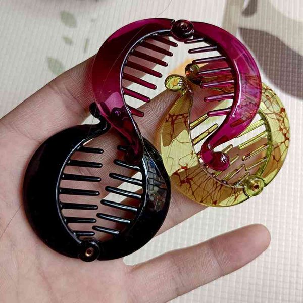 

solid big hair claws elegant frosted acrylic hairs clips hairpins barrette headwear women girls hollow bath hair accessories vtmhp1934, Black;brown