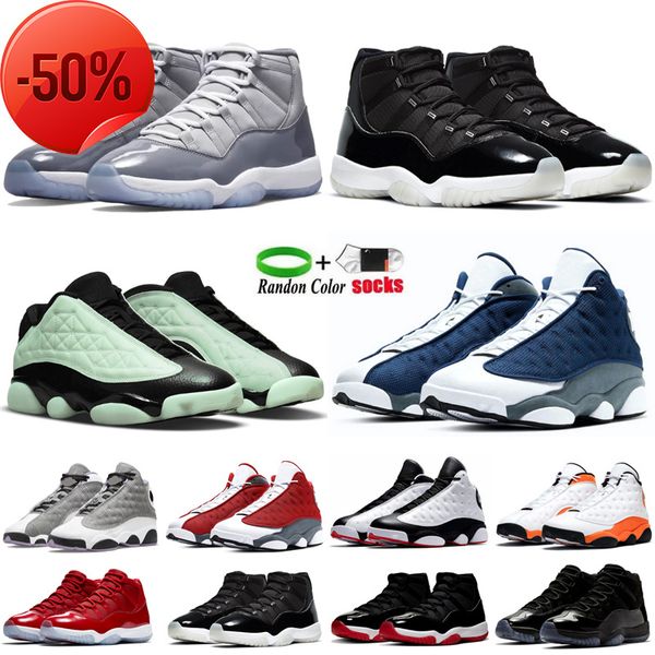

boots men basketball shoes space jam concord 45 bred cool grey 11s red flint 13s singles day obsidian he got game trainers size -13, Black