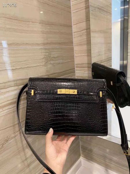 

2022 designer women's single shoulder bag with crocodile pattern size 29cm
