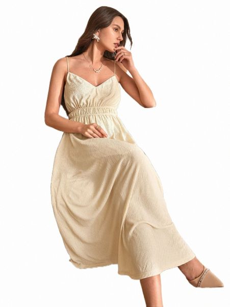 

casual dresses frenchy solid elastic waist cami dress 90hu#, Black;gray