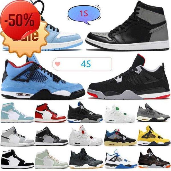 

boots 2022 basketball shoes 1 1s bordeaux 4 4s white oreo university blue dark mocha cat bred patent hype royal twist obsidian unc v, Black