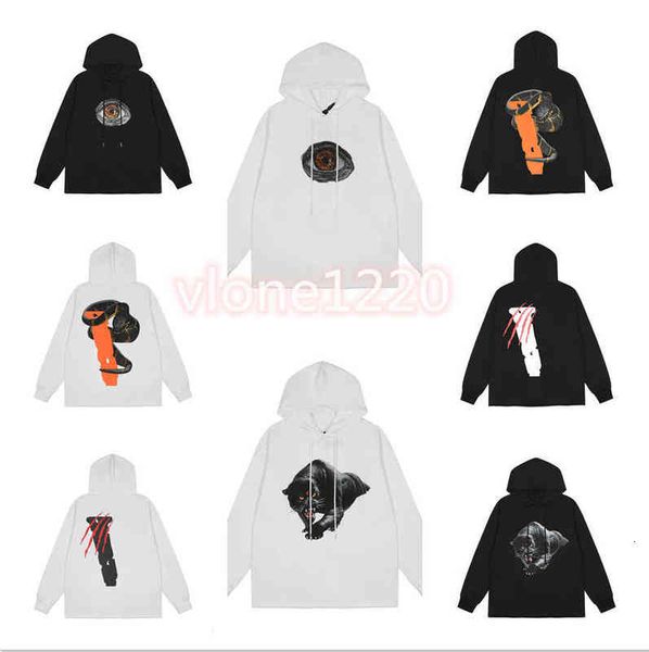 

hoodie hoodies big v mens womens fashion streetwear pullover sweatshirts loose lovers clothing vlones#s-xl, Black