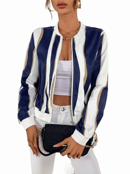 

women's jackets colorblock zip up bomber jacket z4j4#, Black;brown