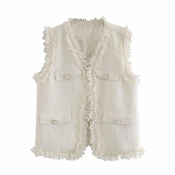

women's vests women's vests autumn women fashion frayed tassel tweed waistcoat vintage v neck sleeveless female vest outerwear chi, Black;white