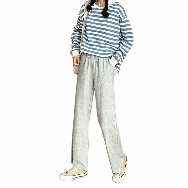 

women's pants & capris women's pants & capris plus velvet thick sports wide leg women high waist drape 2021 fall/winter loose stra, Black;white