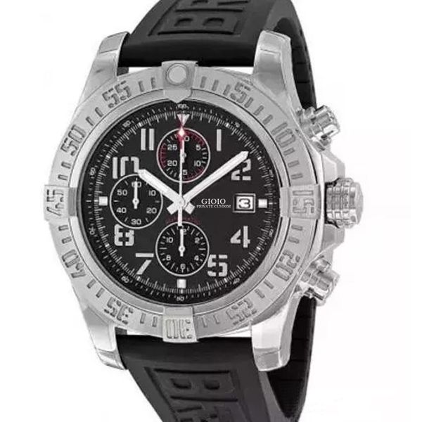 

black green canvas leather super avenger watch quartz chronograph, Slivery;brown