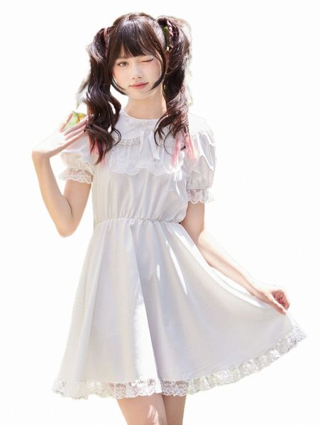 

casual dresses romwe kawaii solid contrast lace dress i4ce#, Black;gray