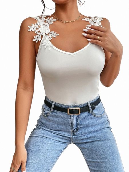 

women's tanks & camis guipure lace appliques cami c1zu#, White