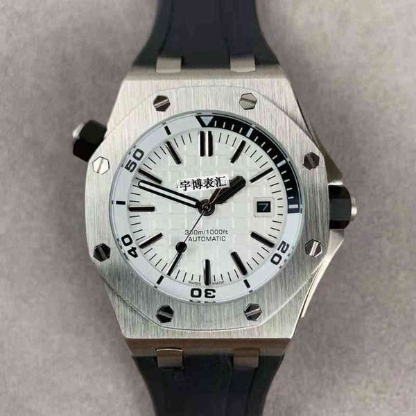 

watch mens automatic mechanical waterproof luminous fashion personalized oak offshore leisure rubber, Slivery;brown