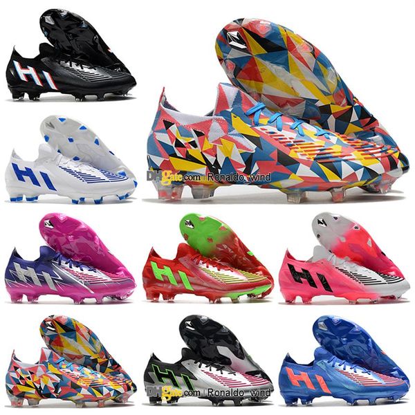 

gift bag mens low ankle football boots predator edge 1 geometric fg firm ground cleats x predators edge 22 soccer shoes quali248f, Black