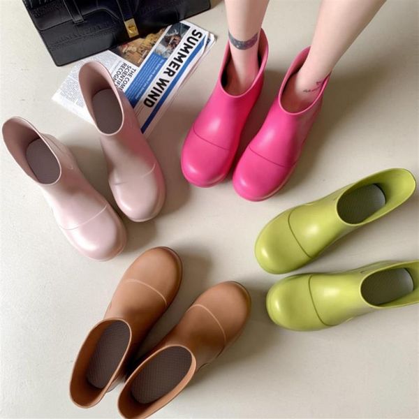 

butter candy color rain boots women's style outer wear water shoes big toe short thick-soled comfortable fashion208s, Black;red