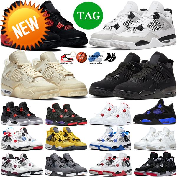 

outdoor boots jumpman 4 basketball shoes for men women 4s military black cat sail red thunder white oreo blue university infrared mens sport