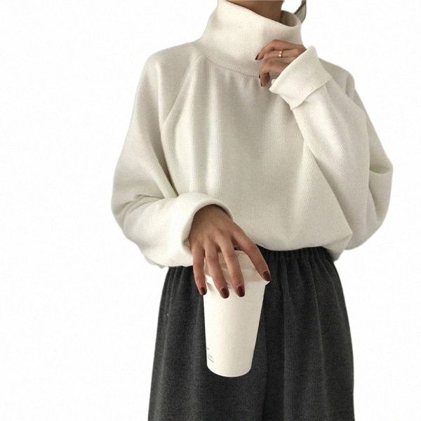 

women's sweaters women's sweaters turtleneck knitted jumpers for women sweater casual loose long batwing sleeve crocheted pullover, White;black