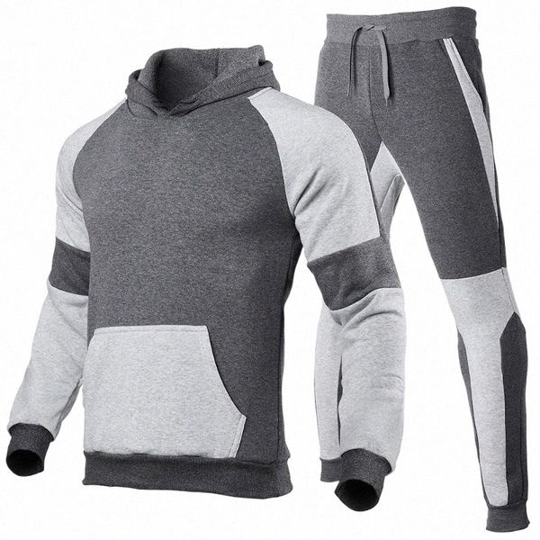 

men's tracksuits men's tracksuits brand men hoodies sweatshirt sweatpants suit 2022 winter thicken sportswear sets tracksuit men&#, Gray