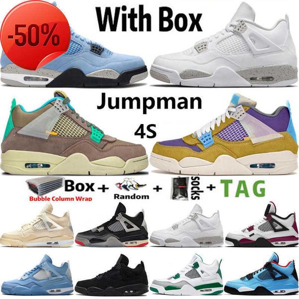 

boots 2022 with box jumpman 4 og 4s university blue mens basketball shoes sail desert moss white oreo noir neon black cat cool grey men wome