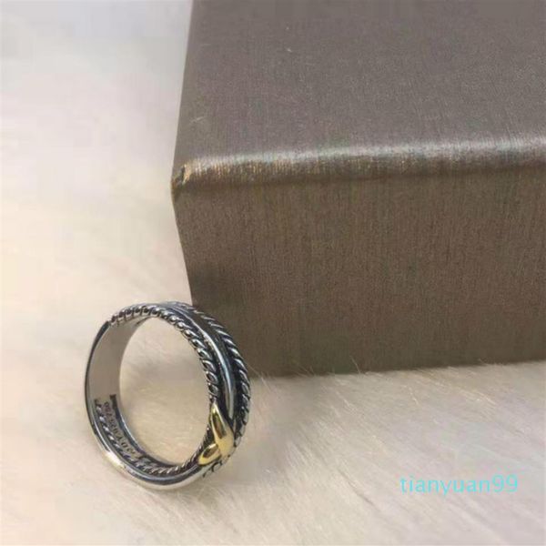 

european and american luxury customized ring environmentally friendly copper plating genuine gold thread rotating x ring3432, Silver