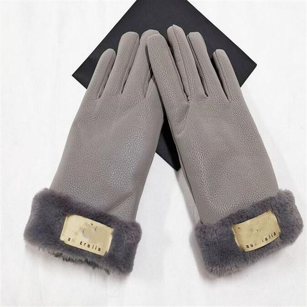 

fashion winter gloves brand designe88r gloves women men winter warm luxury gloves very good quality five fingers covers256b, Blue;gray