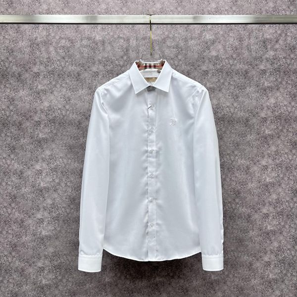 

men's casual shirts designer chaopai 2022 spring and autumn new cuff plaid tb embroidery shirt business casual non iron shirt men zn2v, White;black