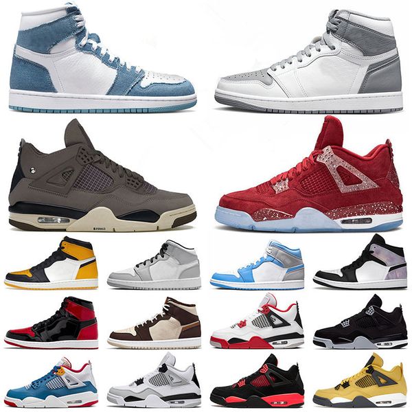 

j4 basketball shoes us 13 yellow toe jumpman 1 4 sneakers stage haze violet ore military black cats 1s 4s taupe haze men