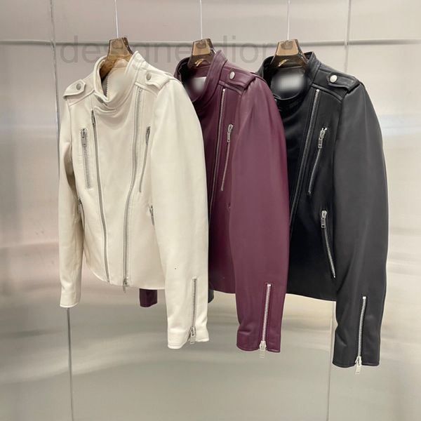 

women's leather & faux designer 2021s autumn and winter new products versatile slim motorcycle clothes sheepskin leather short coat wom, Black