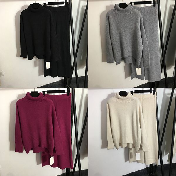 

fashion pullover sweaters pants 5 colors knit shirts trousers 5 colors soft touch wool tracksuits set, White