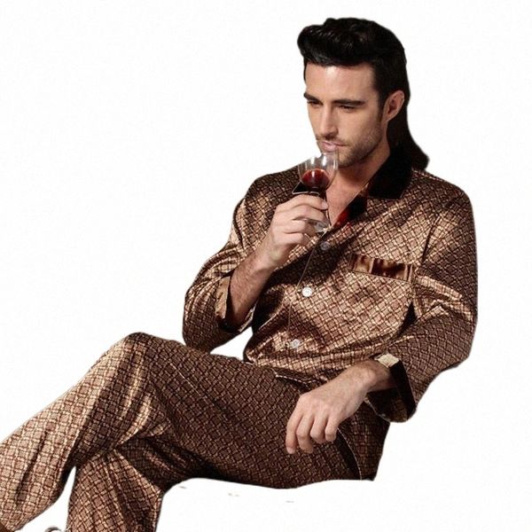 

men's tracksuits men's tracksuits men set silk for nightwear pajamas pijama sleep mens thin ice trousers long sleepwear sleeve de, Gray