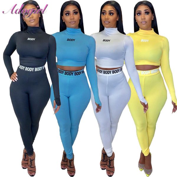 

womens tracksuits women sport two piece set casual letter print long sleeve crop tee bikers pants suit outfit joggers tracksuit matching se, Gray