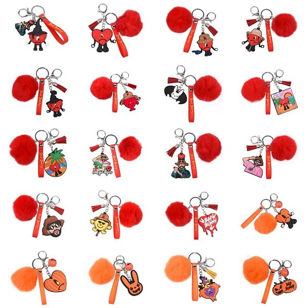 

2022 unn new designer bad bunny halloween pvc croc shoe charms for decoration all in stock, White;pink
