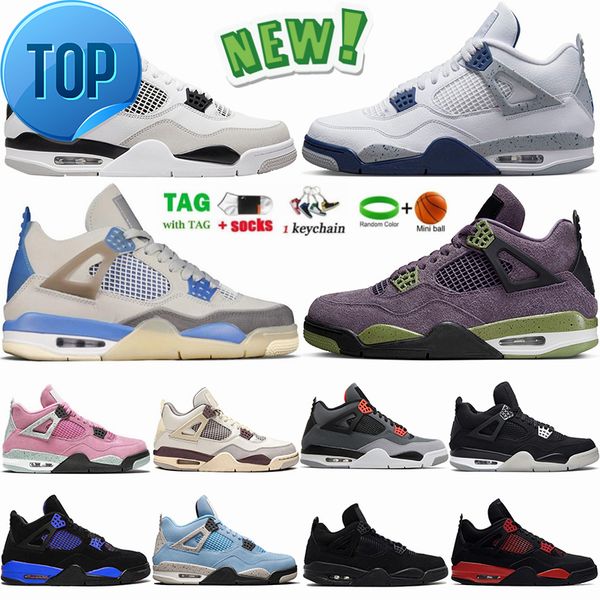 

boots 4 basketball shoes for men women jumpman 4s military black white oreo university blue noir canvas cat fire red thunder midnight navy p