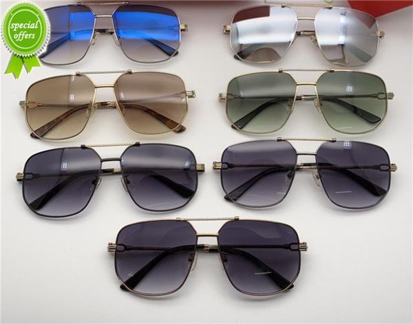 

designer brand sunglasses ca0119 0119 s square gold brown gradient lens 61mm d lunett de soleil men sun glass new with box, White;black