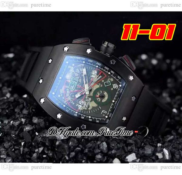 

2022 11-01 a21j automatic mens watch pvd steel all black skeleton dial big date rubber strap 6 styles watches puretime b2, Slivery;brown