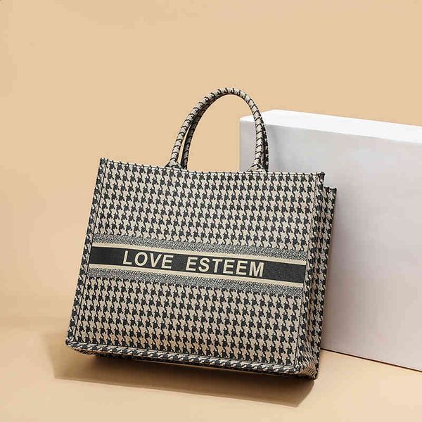 

fashion bag handbag lattice autumn and winter show large capacity tote commuter