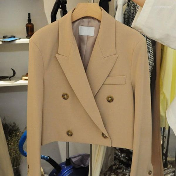 

women's suits blazers women chic est british style all-match streetwear students cropped outwear spring autumn clothes elegant casual, White;black