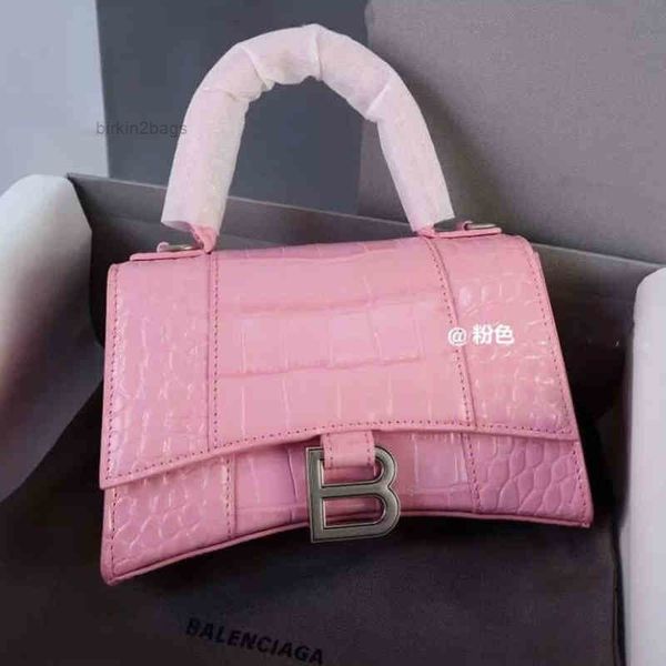 

designer evening bag hobo wrist messenger balencaigaas hourgalss leather hourglass women's summer 2022 crocodile pattern hand-held hand