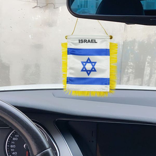 

israel mini flag banner 10x15 cm premium polyester pennant with suction cup for home office door decor