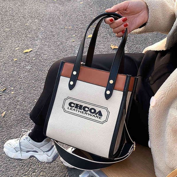 

messenger bags canvas tote bag women's 2022 new trend handbag printed letters one shoulder bag handbags