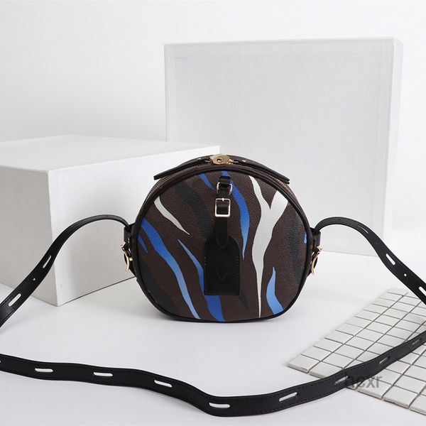 

pink shoulder bags women crossbody bags fashion messenger genuine leather circle bag letter and flower printed