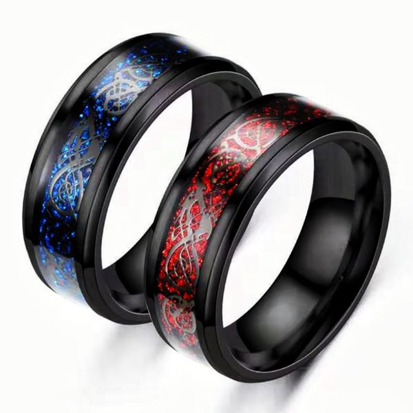 

bulk lots 30pcs celtic dragon stainless steel rings black plated fashion punk men friend lovers party gifts jewelry accessories wholesale, Golden;silver