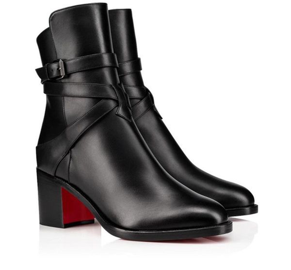 

luxury fashion women ankle boots reds soles high heels janis boot alta pumps leather platforms designer wedding party chunky heel short boot, Black