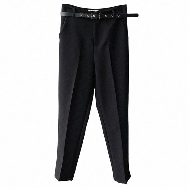 

women's pants & capris women's pants & capris spring harem women belt high waist loose nine points trousers office ladies black pl, Black;white