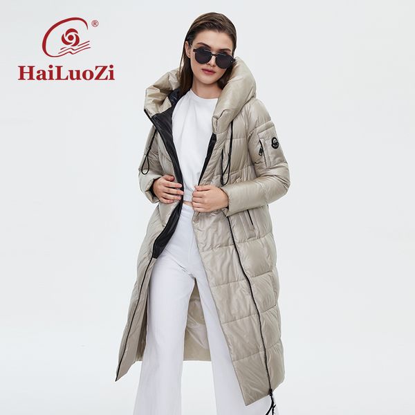

womens down parkas hailuozi winter womens jackets lengthened style padded parka warm hooded zipper ladies fashion cotton women coat 6055 220, Black