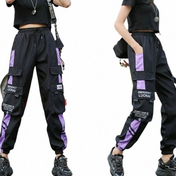 

women's pants & capris women's joggers casual sports summer girls hip-hop streetwear pants fashion cargo female dance sweatpants t, Black;white