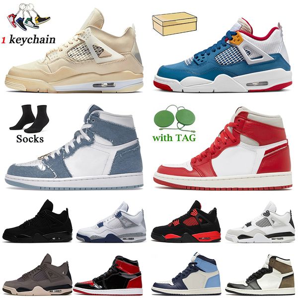 

with box jumpman 1 1s high basketball shoes 4 women mens trainers 4s messy room a ma maniere sail black cat university blue patent bred chen